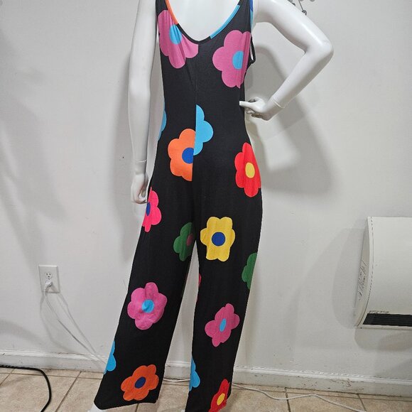 Floral Black Wide Leg Jumpsuit - Picture 2 of 12